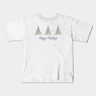 Happy holidays, Merry Christmas, Christmas tree, text, christmas wishes, simple wishes Kids T-Shirt